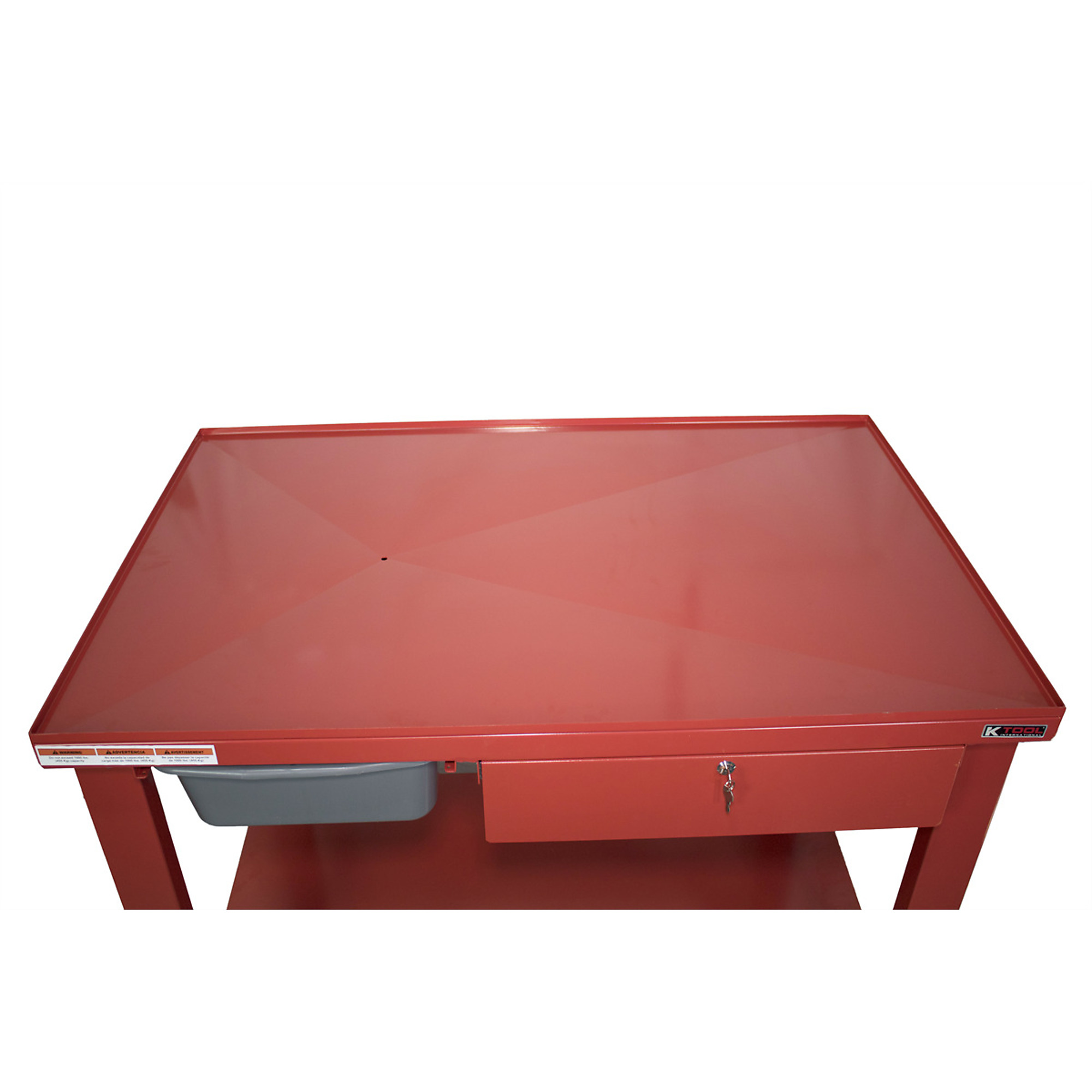 K Tool International Mobile Tear Down Cart — 48in. x 32in., 1000-Lb. Capacity, Lockable Drawer, Model# KTI75109